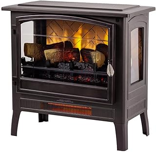 living 红外线独立式电壁炉炉加热器 青铜色 | 1,000 sq ft 电动室内